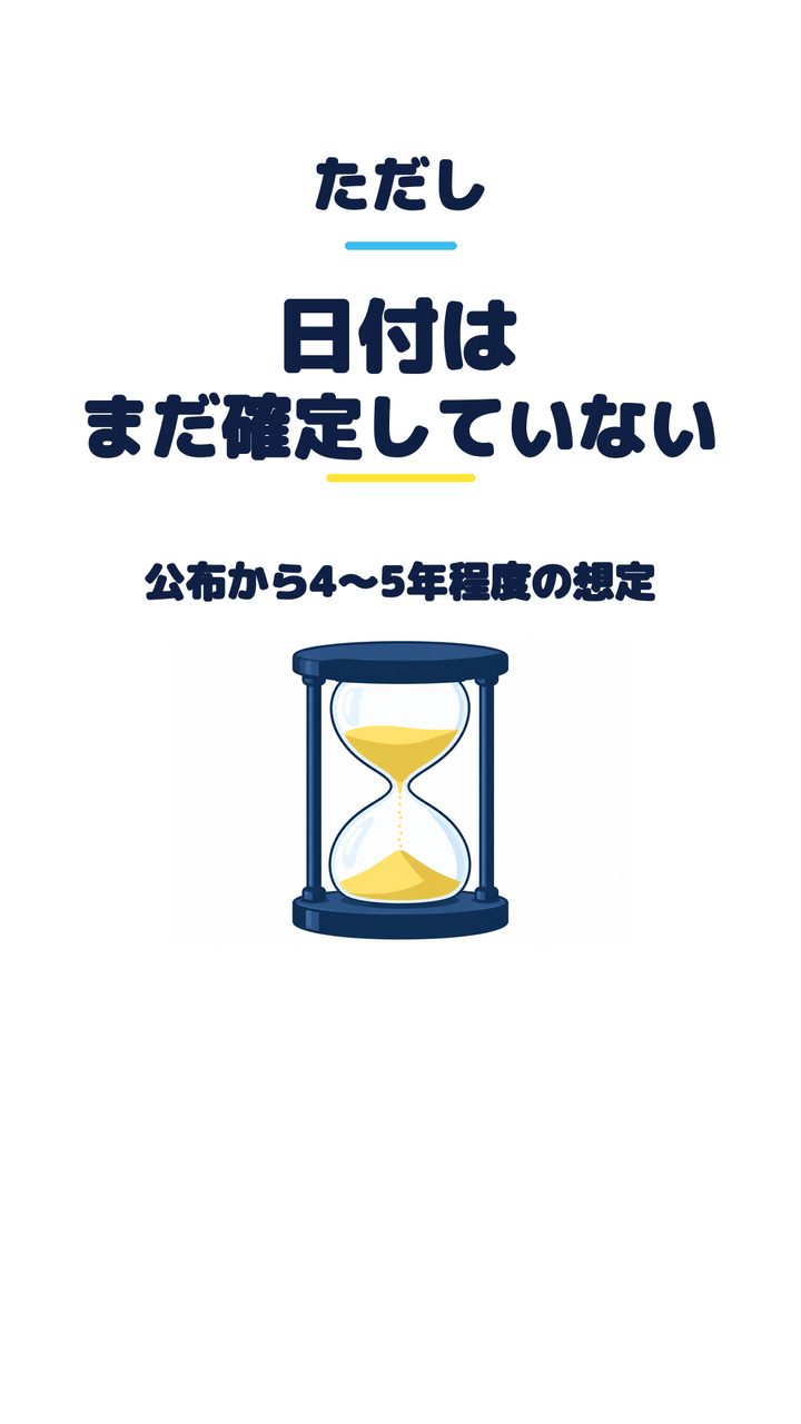 ただし 日付は まだ確定していない 公布から4〜5年程度の想定