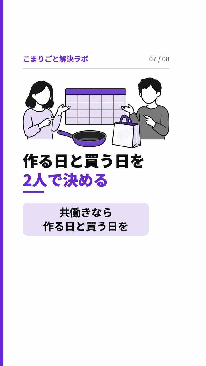 作る日と買う日を 2人で決める